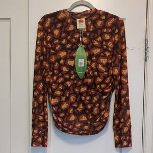 NWT FARM Rio Leopard Print Long Sleeve Top XL